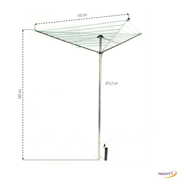 SÉCHOIR À LINGE PARAPLUIE DÉPLIABLE (2)