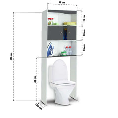 MEUBLE ÉTAGÈRE WC 2 PORTES GRIS (1)