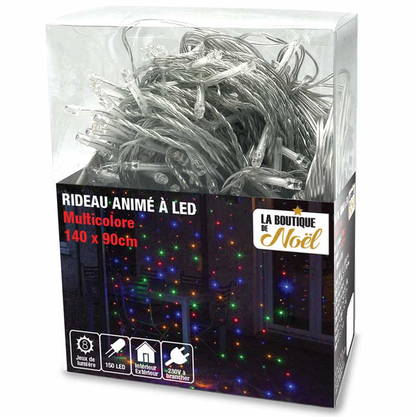 RIDEAU LUMINEUX ÉLECTRIQUE (3) & RIDEAU LUMINEUX 90 X 140 CM - 150 LED MULTICOLORE