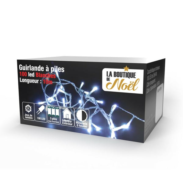GUIRLANDE TIMER À PILES (2) & GUIRLANDE LED À PILES 100 LED BLANC