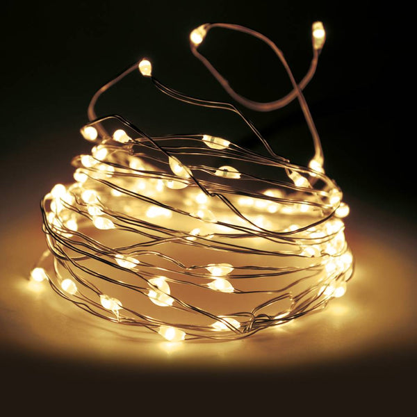 GUIRLANDE CUIVRE À PILES (4) & GUIRLANDE CUIVRE A PILES 100 LED 5.05M BLANC CHAUD