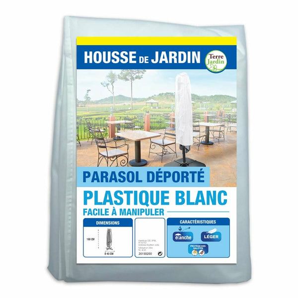 HOUSSE PARASOL DÉPORTÉ PLASTIQUE BLANC (2)