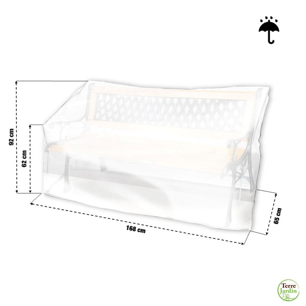 HOUSSE BANC DE JARDIN PLASTIQUE BLANC (1)