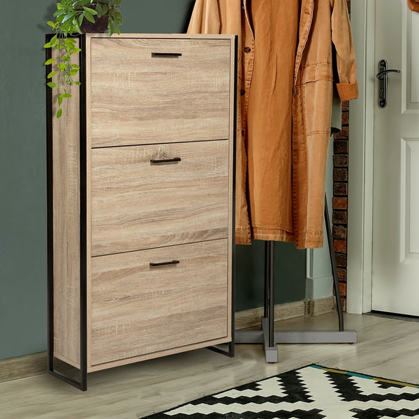 MEUBLE RANGE-CHAUSSURES BOIS ET MÉTAL (4)