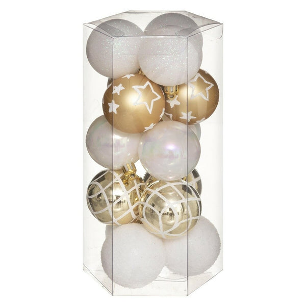 BOULES DE NOËL 50 MM X15 (1) & BOULES DE NOËL 50 MM X15 OR ET BLANCHES