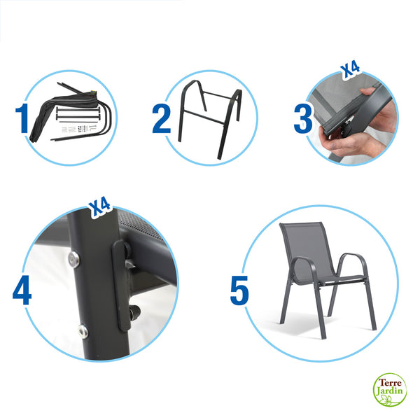 CHAISES TEXTILÈNE EMPILABLES X6 (9)