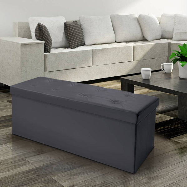 BANC COFFRE DE RANGEMENT GRIS 76 CM