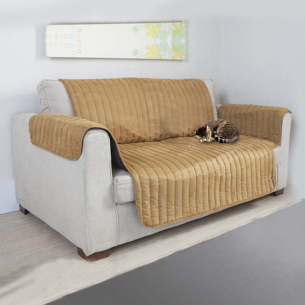 COUVRE FAUTEUIL ET CANAPÉ WATERPROOF MARRON & COUVRE CANAPÉ WATERPROOF 2 PLACES MARRON