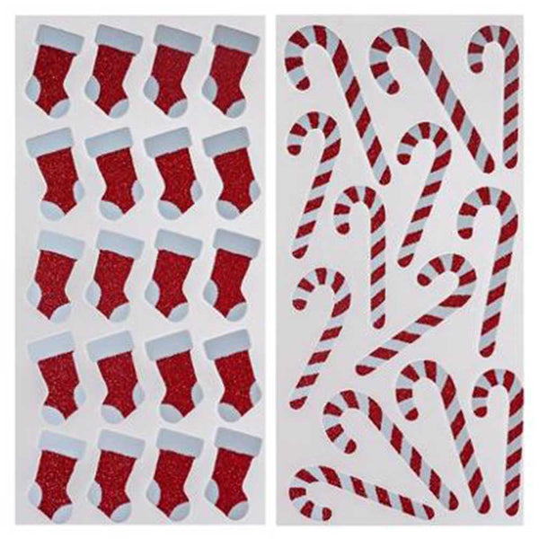 STICKER PAILLETÉ ROUGE ET BLANC 10 X 20 CM (1)