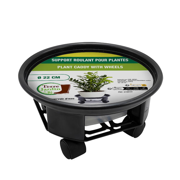 SUPPORT ROULANT POUR PLANTES Ø 22 CM AVEC RÉCUPÉRATEUR D'EAU (7)