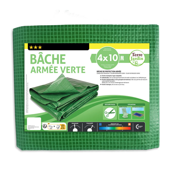 BÂCHE DE PROTECTION ARMÉE VERTE (4) & BÂCHE DE PROTECTION ARMÉE VERTE 4 X 3 M (1)