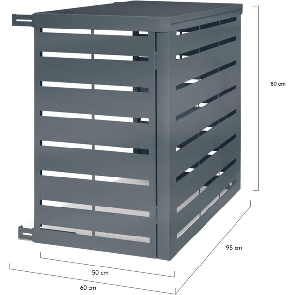 CACHE CLIMATISEUR EXTÉRIEUR MÉTAL GRIS 95x50x80 CM (4)