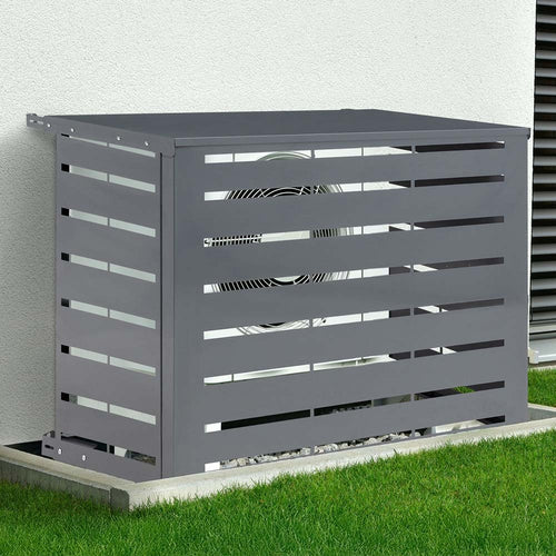 CACHE CLIMATISEUR EXTÉRIEUR MÉTAL GRIS 95x50x80 CM (1)