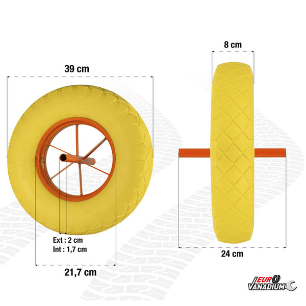 ROUE DE BROUETTE INCREVABLE Ø 390 MM (3)