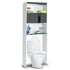 MEUBLE ÉTAGÈRE WC 2 PORTES GRIS