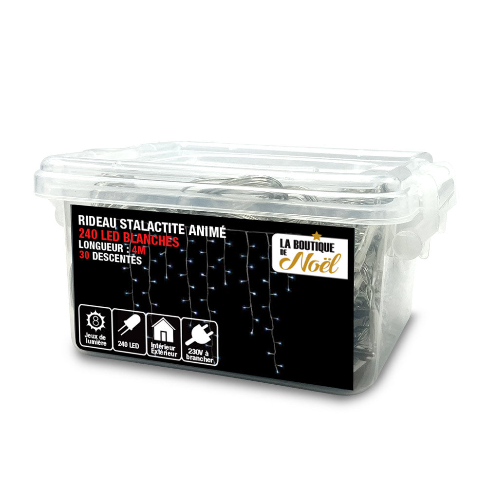 GUIRLANDE STALACTITES ÉLECTRIQUE & GUIRLANDE STALACTITES 4M 240 LED BLANC