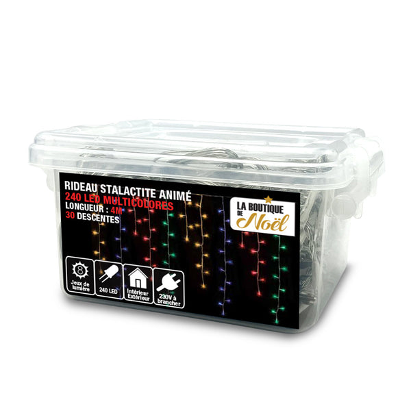 GUIRLANDE STALACTITES ÉLECTRIQUE (1) & GUIRLANDE STALACTITES 4M 240 LED MULTICOLORE