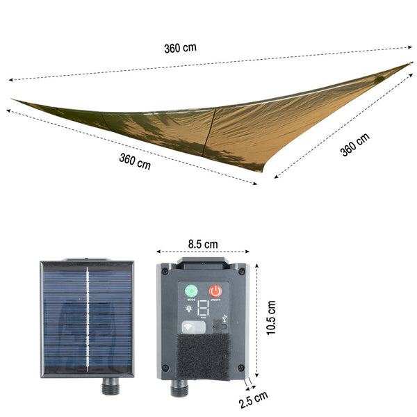 VOILE D'OMBRAGE LUMINEUX SOLAIRE 3.6 X 3.6 X 3.6 M (2)