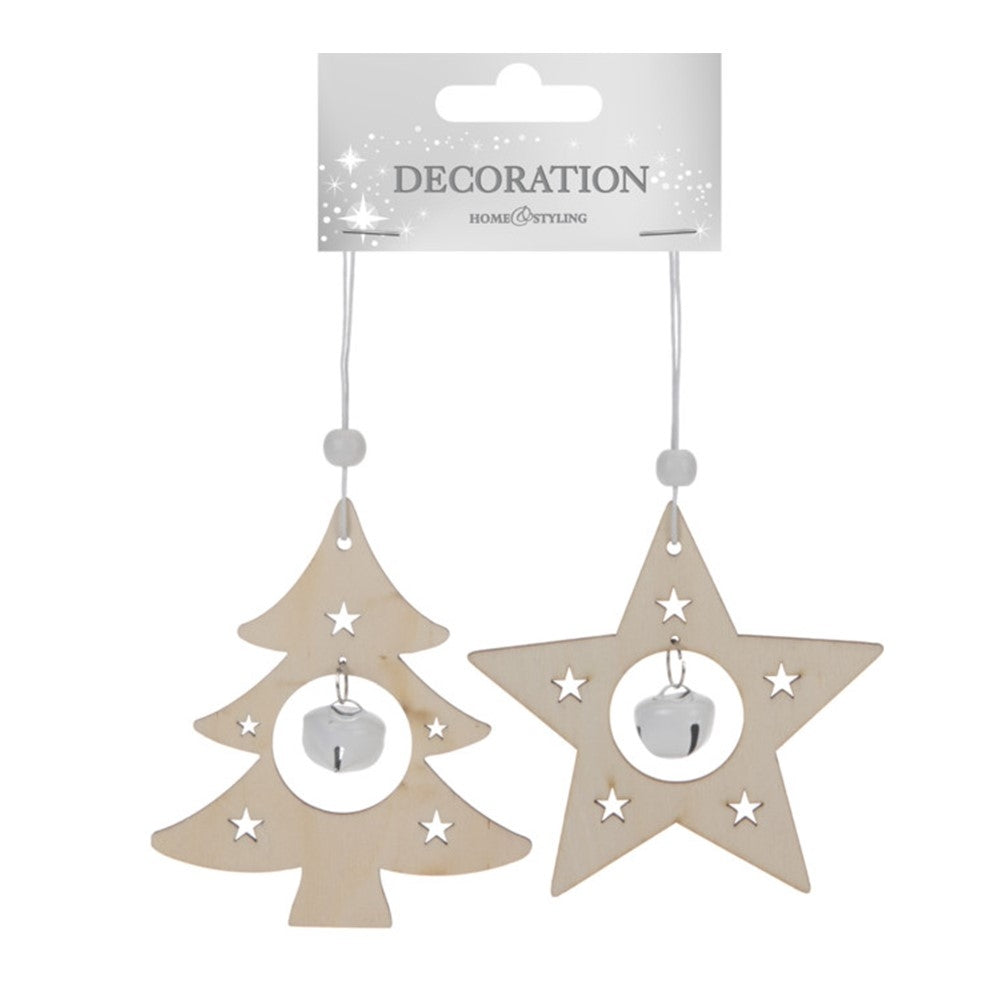 Carillon éolien Rétro En Bois étoile - Vent Cloche Suspendu - Décor Extérieur Vintage