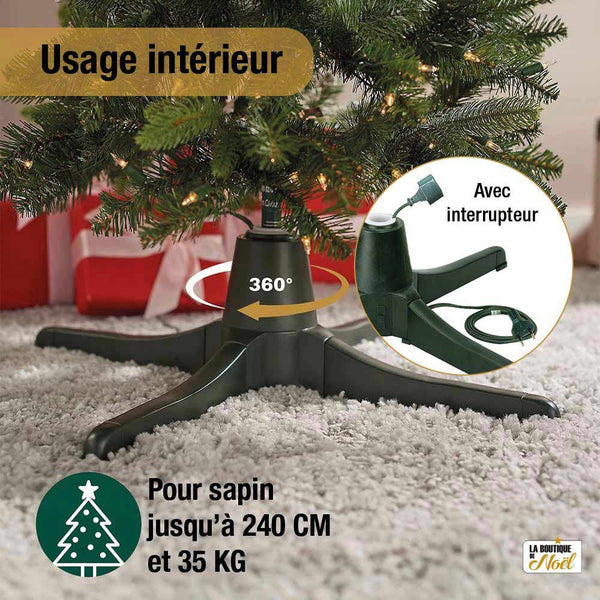 PIED DE SAPIN ROTATIF ELECTRIQUE 66CM VERT (2)