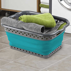 PANIER À LINGE PLIABLE GRIS BLEU (1)