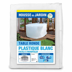 HOUSSE DE TABLE RONDE PLASTIQUE BLANC (1)