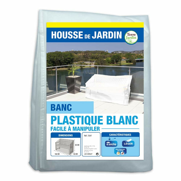 HOUSSE BANC DE JARDIN PLASTIQUE BLANC (2)