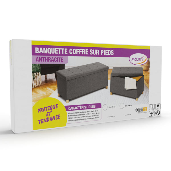 BANQUETTE COFFRE AVEC PIEDS (15) & BANQUETTE COFFRE AVEC PIEDS ANTHRACITE 100 CM (7)