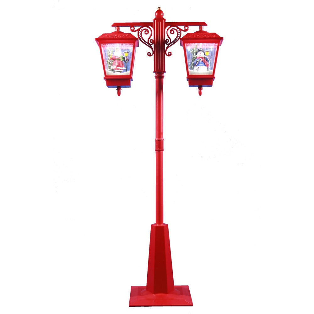 LAMPADAIRE NOËL DOUBLE NEIGE ET MUSIQUE